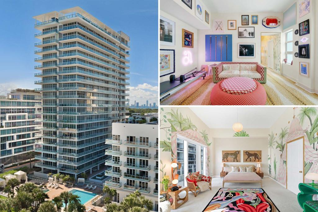 Art curator Ximena Caminos is asking $7.7 million for her colorful Miami Beach penthouse